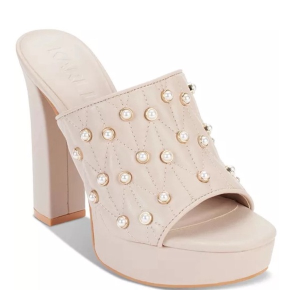 Karl Lagerfeld Pearl Studded AVIVA Platform Sandals - Picture 15 of 16